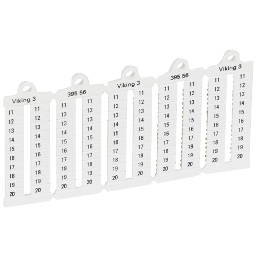Листы с этикетками для клеммных блоков Viking 3 - вертикальный формат - шаг 5 мм - цифры от 10 до 20 | код 039556 |  Legrand